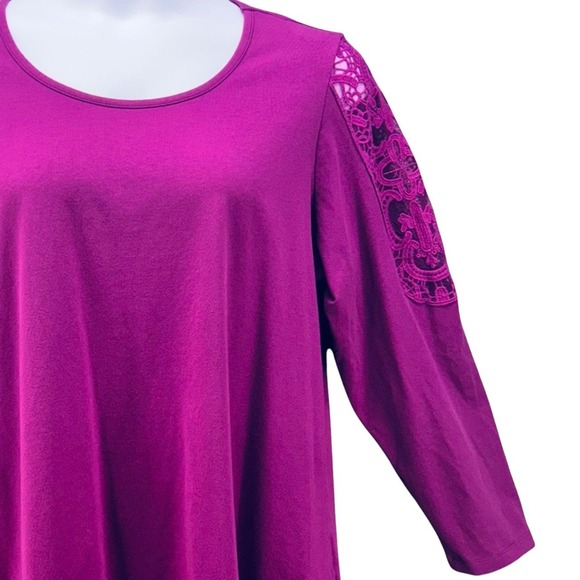 Denim And Co Tunic Top Purple 1X - Picture 5 of 14